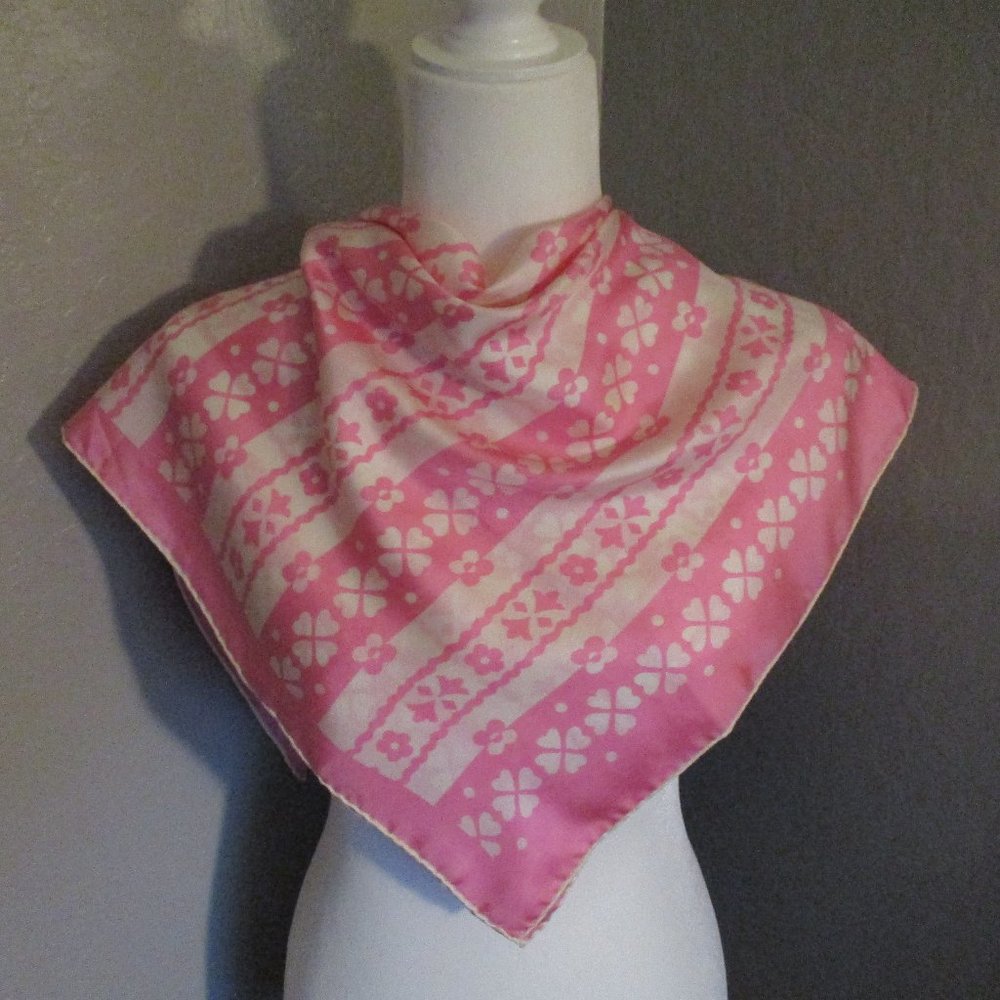 Pink & white 1960s silk